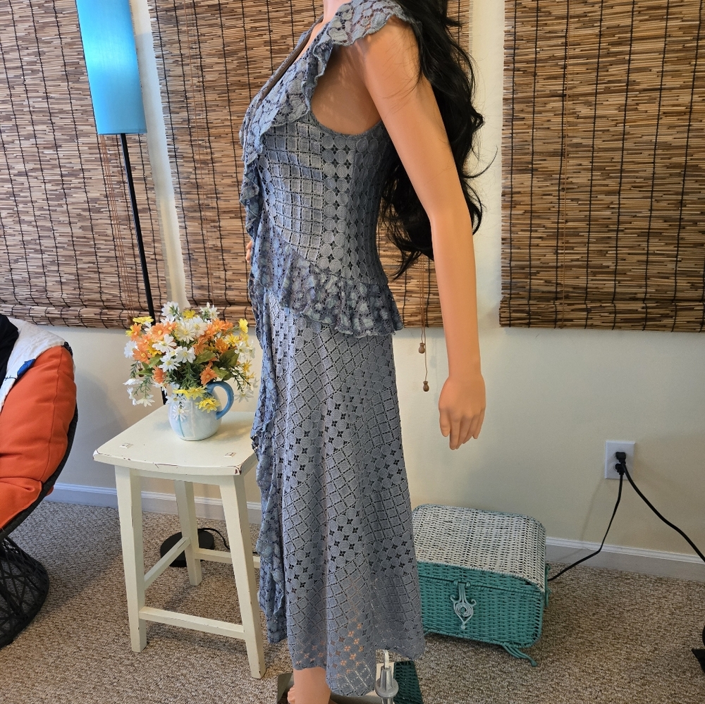 Anthropologie Sleeveless Lace Ruffle Dress - Picture 5 of 16